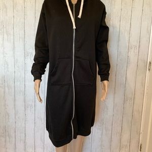 Knee Length Zip Up Hoodie